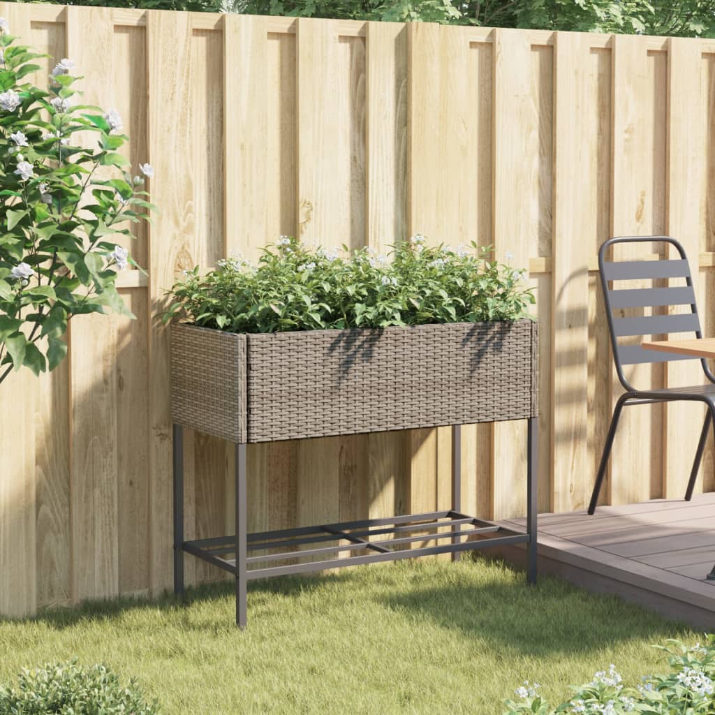 Vidaxl Plannet mit Poly Rattan Grey Regal