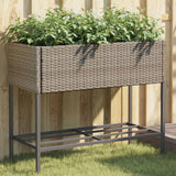 VidaXL Pflanzgefäß mit Ablage Polyrattan grau