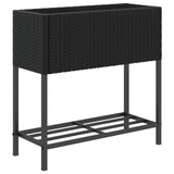 Vidaxl Plannet z Schap Poly Rattan Black