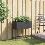 VidaXL Pflanzgefäß mit Ablage Polyrattan schwarz