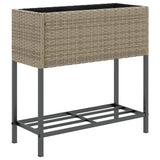 VidaXL Pflanzgefäß mit Ablage Polyrattan grau