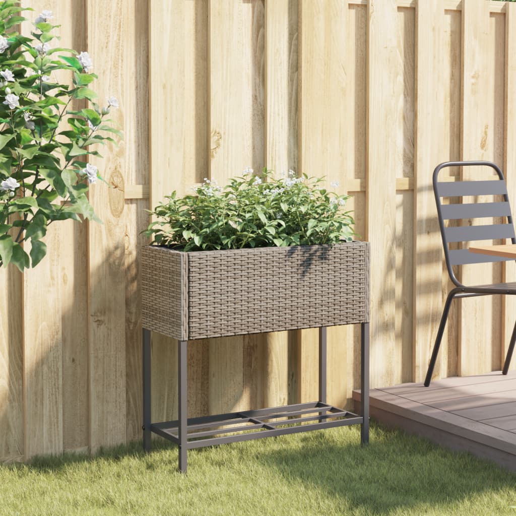 Vidaxl Plannet mit Poly Rattan Grey Regal