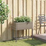 VidaXL Plannet with Poly Rattan Gray shelf