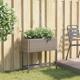 VidaXL Pflanzgefäß mit Ablage Polyrattan grau