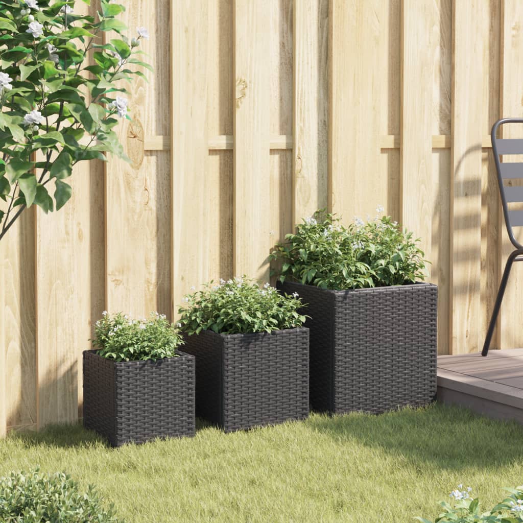 Vidaxl Fiorsters 3 St Poly Rattan Black