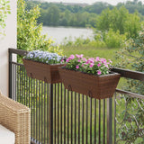 Vidaxl Planters 2 st med Hooks Poly Rattan Brown