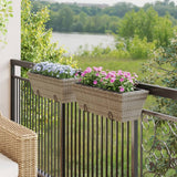 VidaXL Pflanzgefäße 2 Stk. mit Haken Poly Rattan Grau