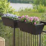 Vidaxl Planters 2 Sts med kroker Poly Rattan Black