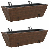 Vidaxl Planters 2 St mat Haken pottan brong