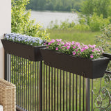VidaXL Pflanzgefäße 2 Stk. mit Haken Poly Rattan schwarz