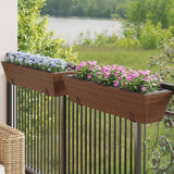 Vidaxl Planters 2 St avec crochets Poly Rattan Brown