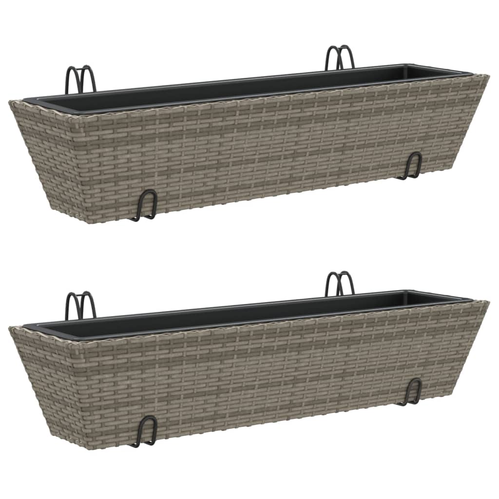 Vidaxl Planters 2 St mat Haken pottan grau