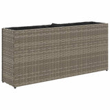 VidaXL Pflanzgefäß mit 2 Töpfen 90x20x40 cm Polyrattan grau