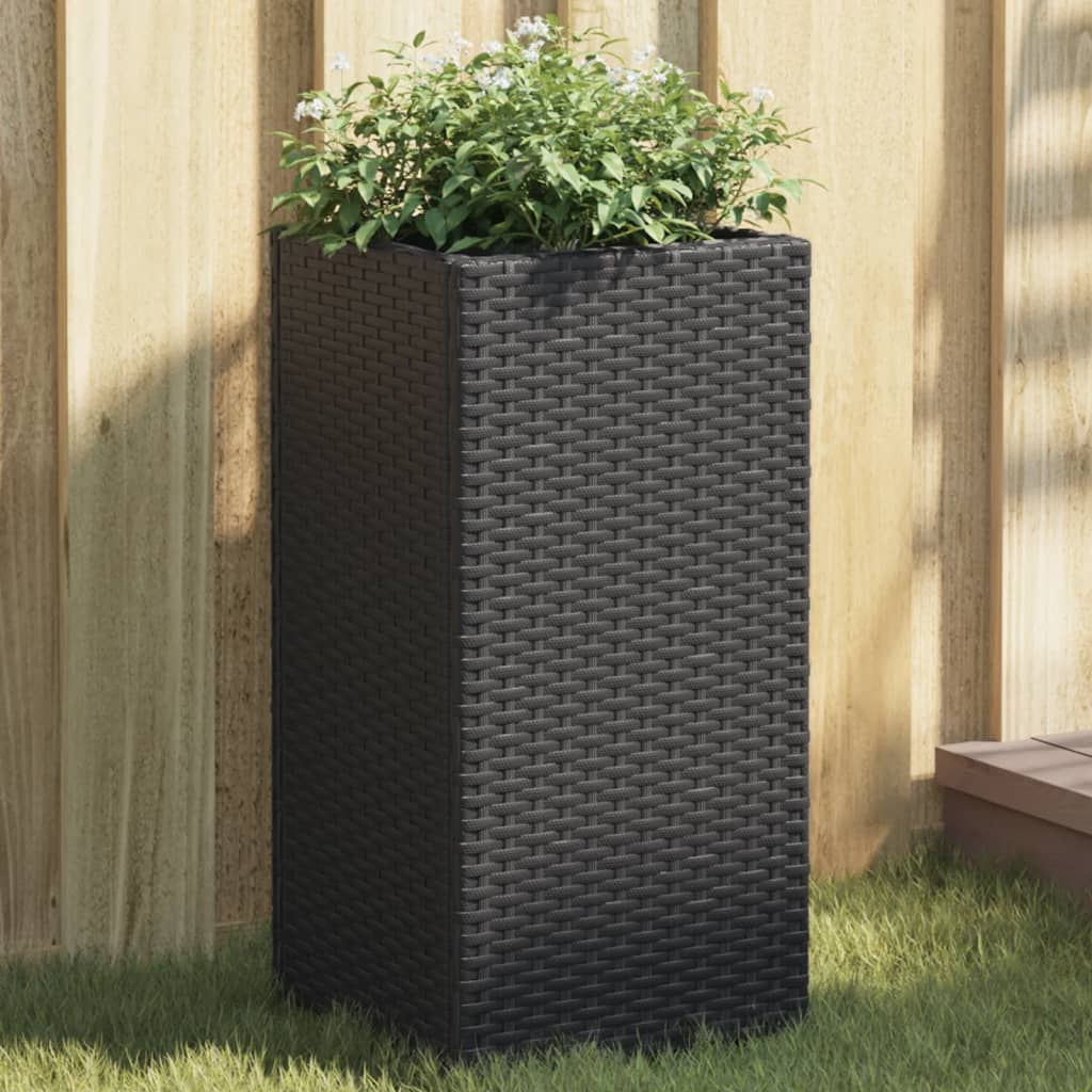 Boîte de planification Vidaxl 30x30x60 cm Poly Rattan Black