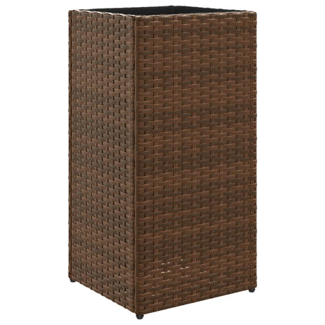 Vidaxx Pflanzgefäß 30x30x60 cm Polyrattan braun