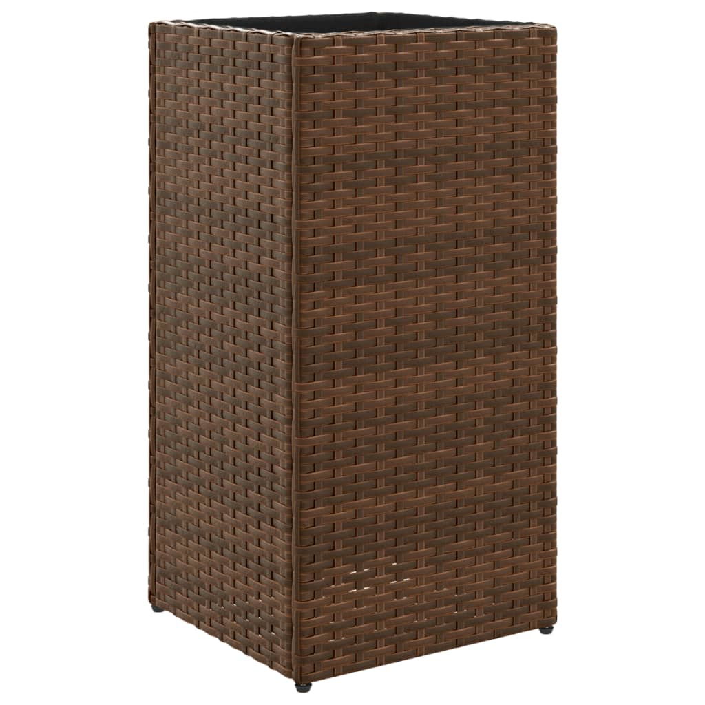 Boîte de planification Vidaxl 30x30x60 cm Poly Rattan Brown