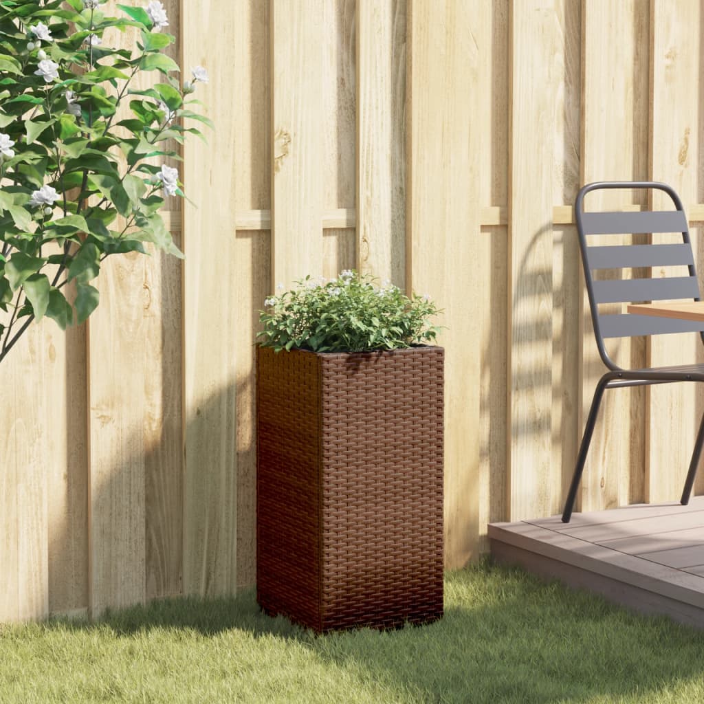 Vidaxx Pflanzgefäß 30x30x60 cm Polyrattan braun