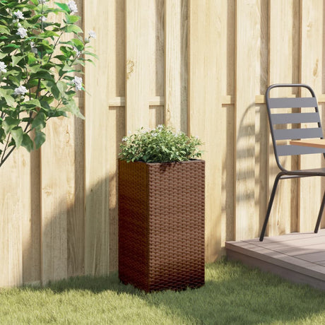Vidaxx Pflanzgefäß 30x30x60 cm Polyrattan braun
