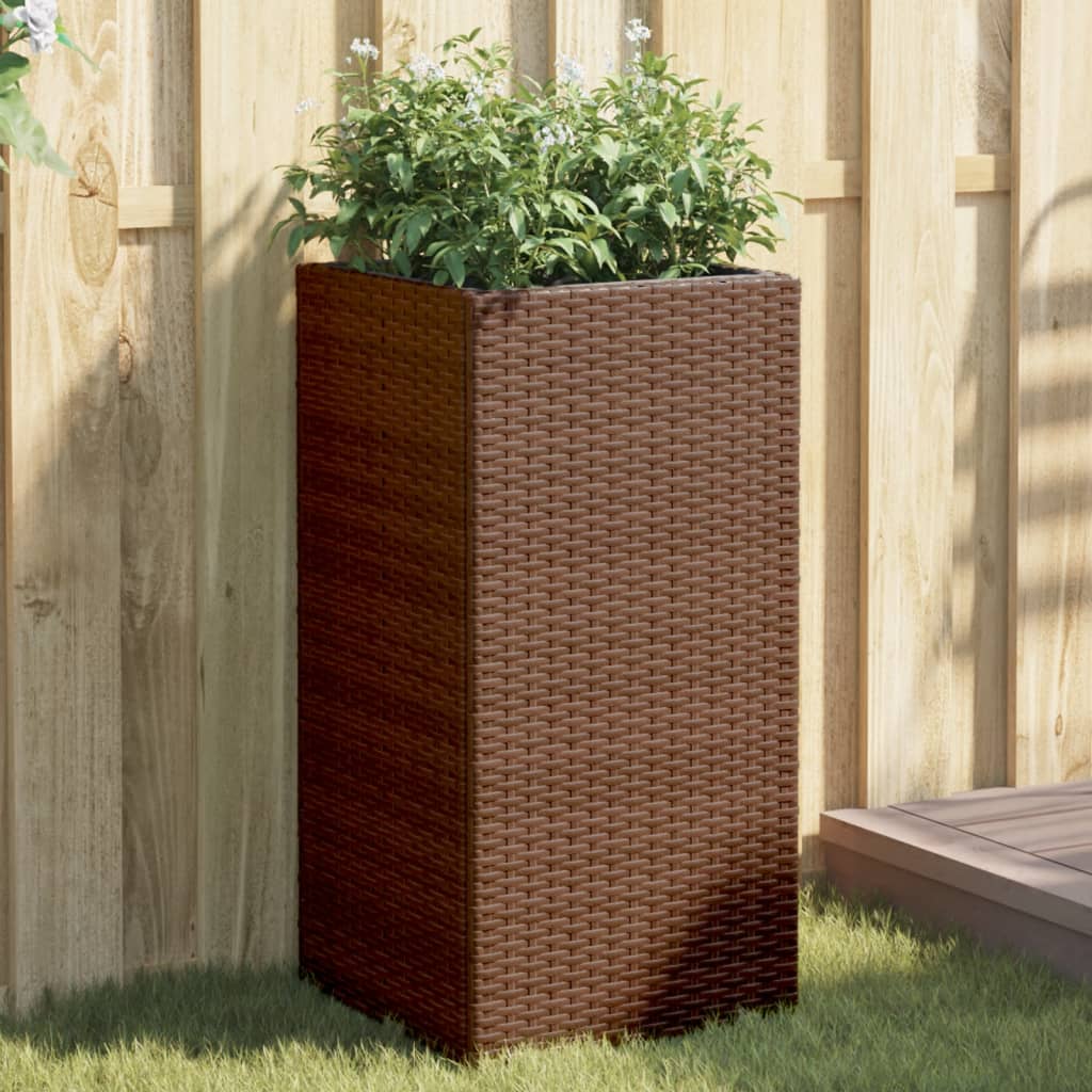 Vidaxx Pflanzgefäß 40x40x80 cm Polyrattan braun
