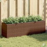 Vidaxx Pflanzgefäß mit 3 Töpfen 105x30x32 cm Polyrattan braun
