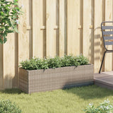 VidaXL Pflanzgefäß mit 3 Töpfen 105x30x32 cm Polyrattan grau