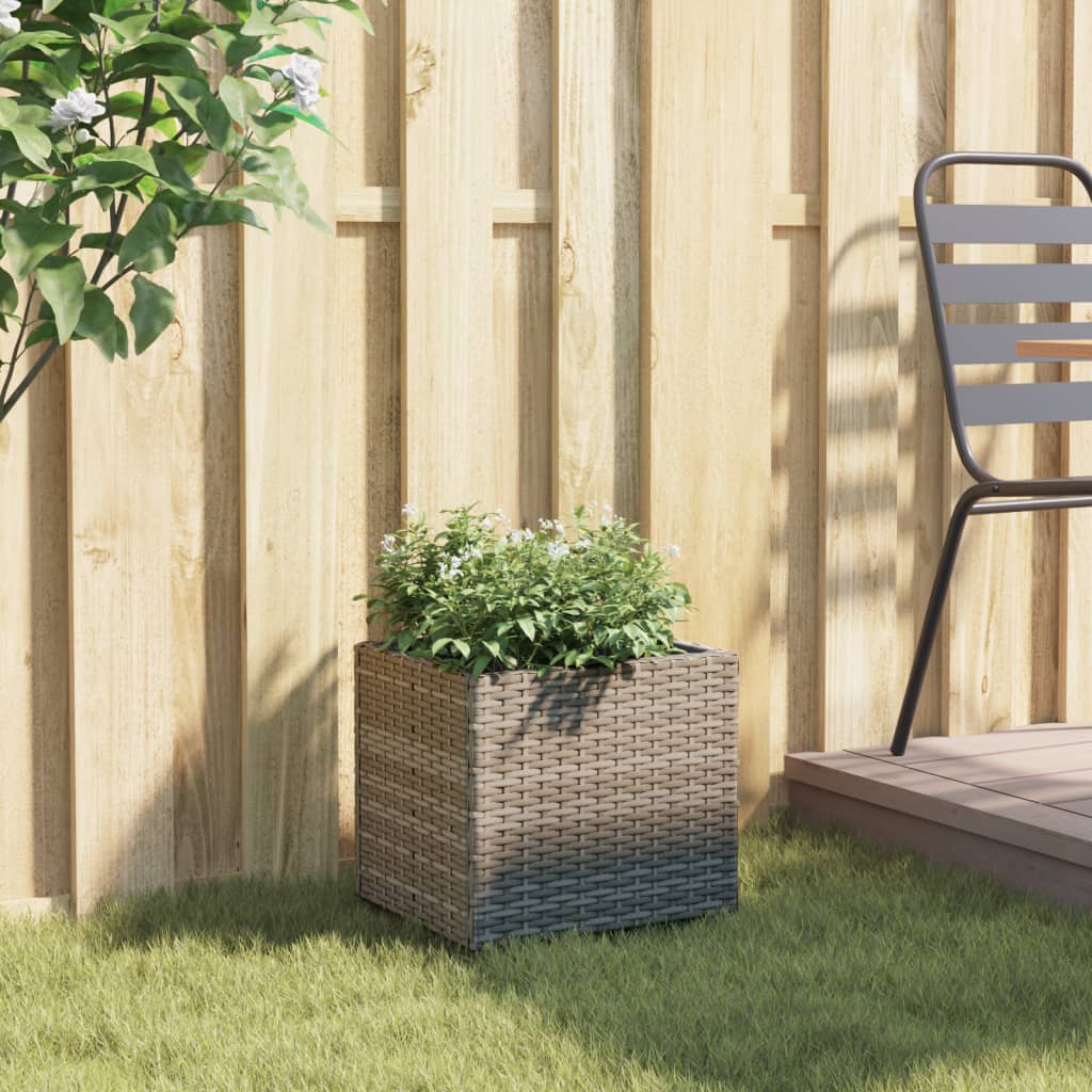 Vidaxx Pflanzgefäß 36x30x32 cm Polyrattan grau