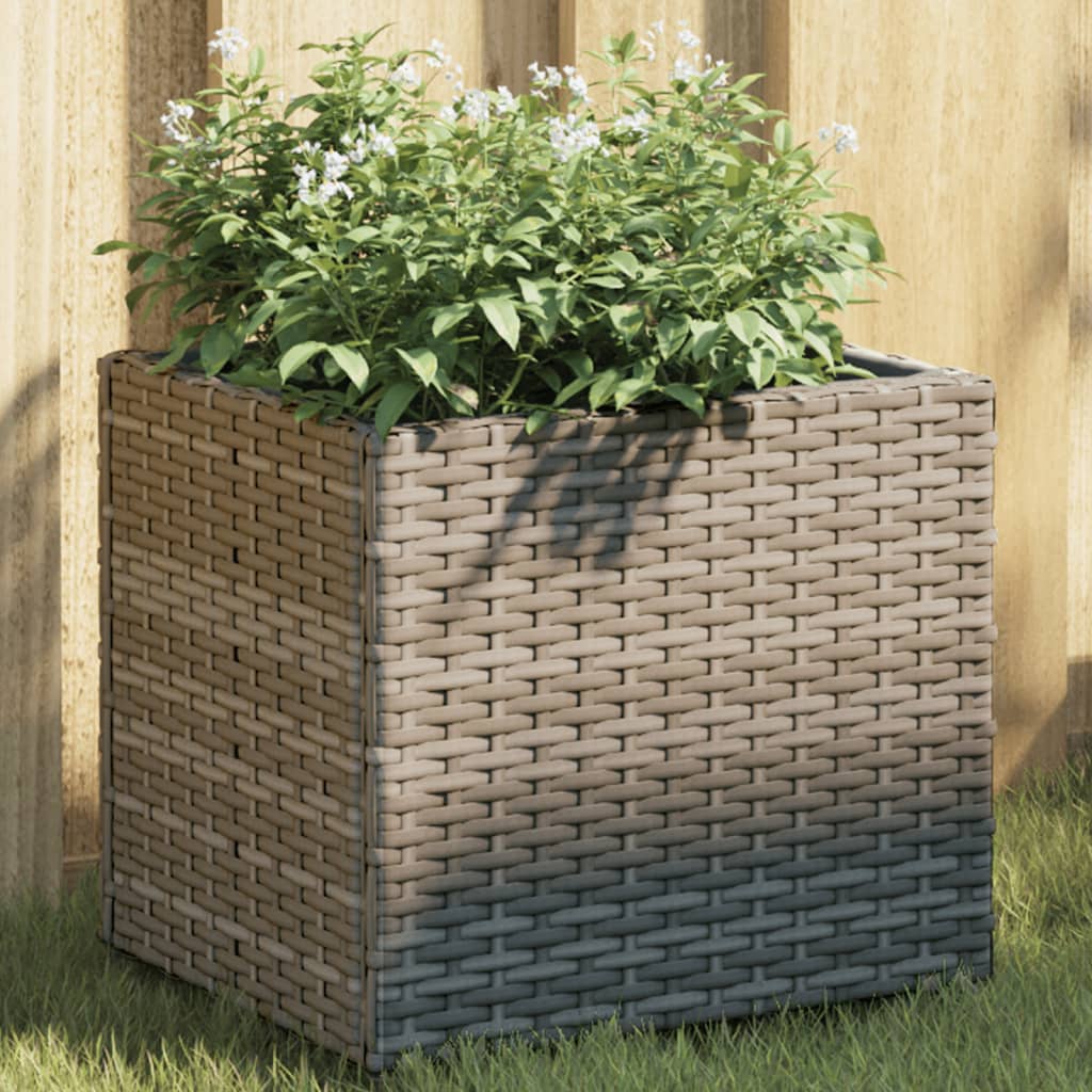 Vidaxx Pflanzgefäß 36x30x32 cm Polyrattan grau
