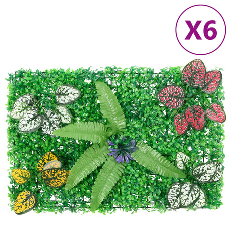 Vidaxxl Zaun mit Kunstpflanzen 6 Stück 40x60 cm grün