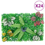 Vidaxl ograja z umetnimi rastlinami 24 St 40x60 cm zelena