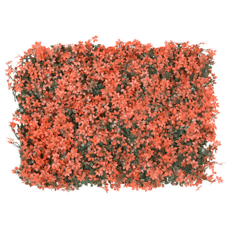Vidaxxl Zaun mit künstlichem Ahornblatt 24 Stück 40x60 cm hellrot