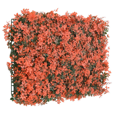 Vidaxxl Zaun mit künstlichem Ahornblatt 24 Stück 40x60 cm hellrot