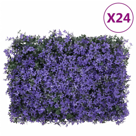 Vidaxxl Zaun mit künstlichen Blättern 24 Stück 40x60 cm lila