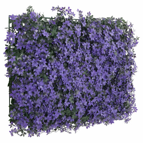 Vidaxxl Zaun mit künstlichen Blättern 24 Stück 40x60 cm lila