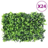 Vidaxl cerca con hojas artificiales 24 st 40x60 cm verde