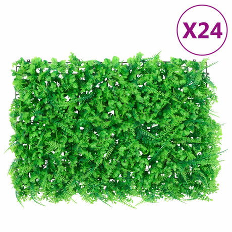 Vidaxxl-Zaun mit künstlichem Farnblatt 24 Stück 40x60 cm grün