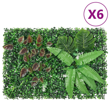 Vidaxxl Zaun mit Kunstpflanzen 6 Stück 40x60 cm grün