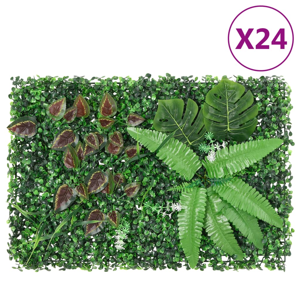 Vidaxl cerca con plantas artificiales 24 st 40x60 cm verde