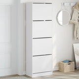 VidaXL shoe cabinet with 4 folding drawers 60x34x187.5 cm white