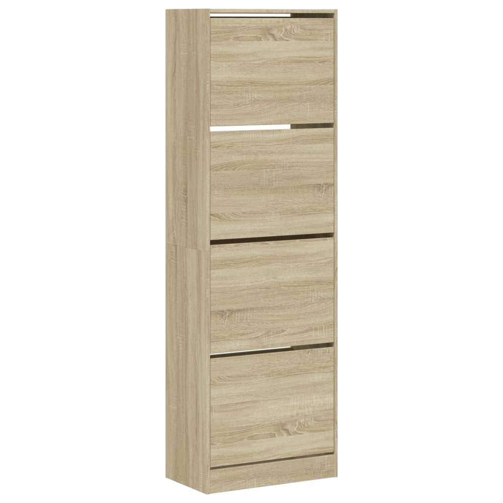 Vidaxl Shoe Cabinet med 4 foldede skuffer 60x34x187,5 cm sonoma eg farvet