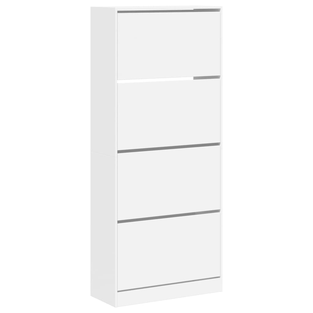 VidaXL shoe cabinet with 4 folding drawers 80x34x187.5 cm white