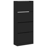 VidaXL shoe cabinet with 4 folding drawers 80x34x187.5 cm black