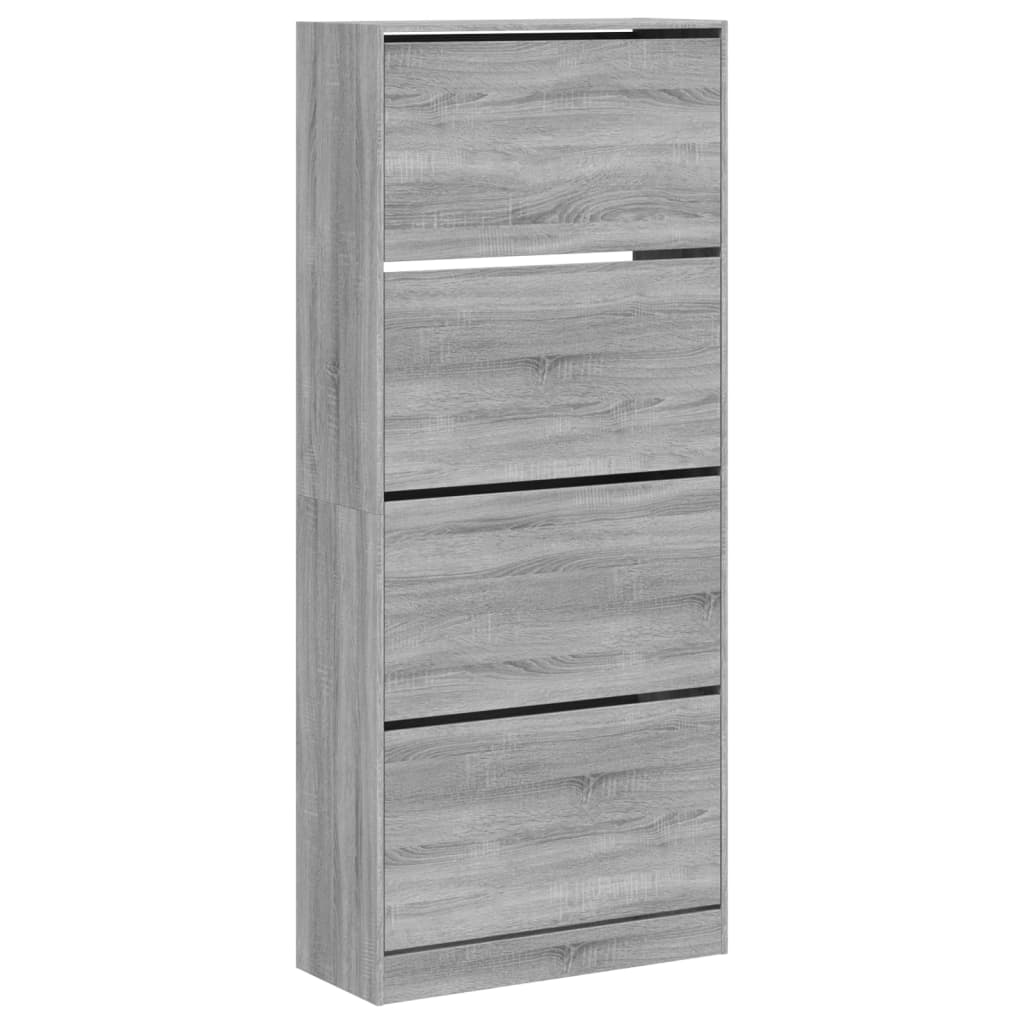 VidaXL shoe cabinet with 4 folding drawers 80x34x187.5 cm Gray Sonoma