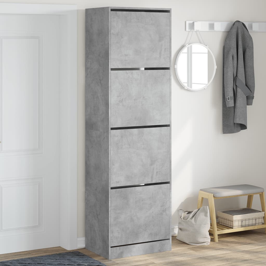 VidaXL shoe cabinet with 4 folding drawers 60x42x204 cm concrete price