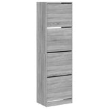 Gabinete de zapatos Vidaxl con 4 cajones plegables 60x42x204 cm Sonoma gris