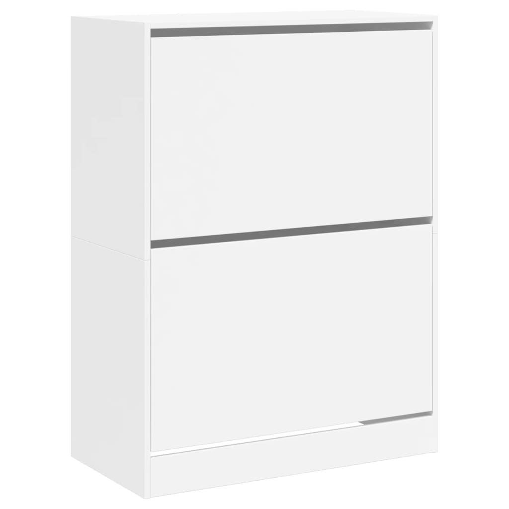 Armoire à chaussures Vidaxl avec 2 tiroirs pliants 80x42x108 cm blanc