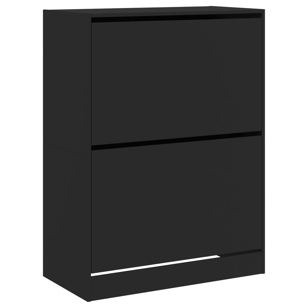 Vidaxl -Schuhschrank mit 2 Faltschubladen 80x42x108 cm schwarz