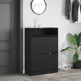 VidaXL shoe cabinet with 2 folding drawers 80x34x116 cm black