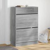 VidaXL shoe cabinet with 2 folding drawers 80x34x116 cm Gray Sonoma