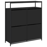 VidaXL shoe cabinet with 4 folding drawers 100x34x112 cm black