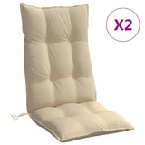 VidaXL Stuhlkissen 2 Stück Oxford-Stoff mit hoher Rückenlehne Beige